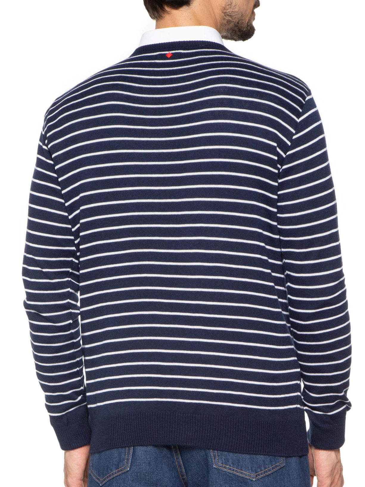 Suéter Masculino Listrado Azul Forum