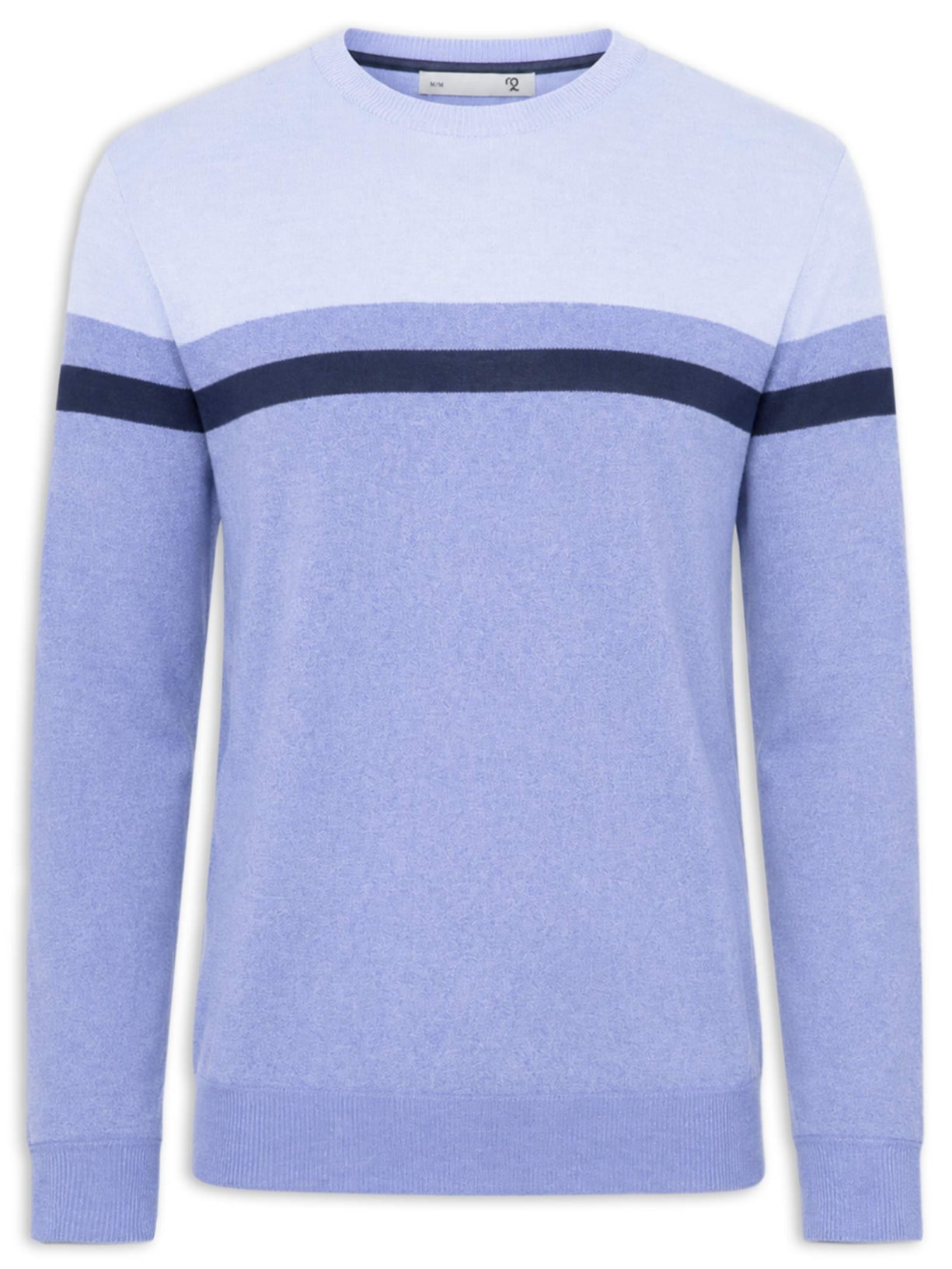 Suéter Masculino Listrado Gola Redonda Azul '2 Essential