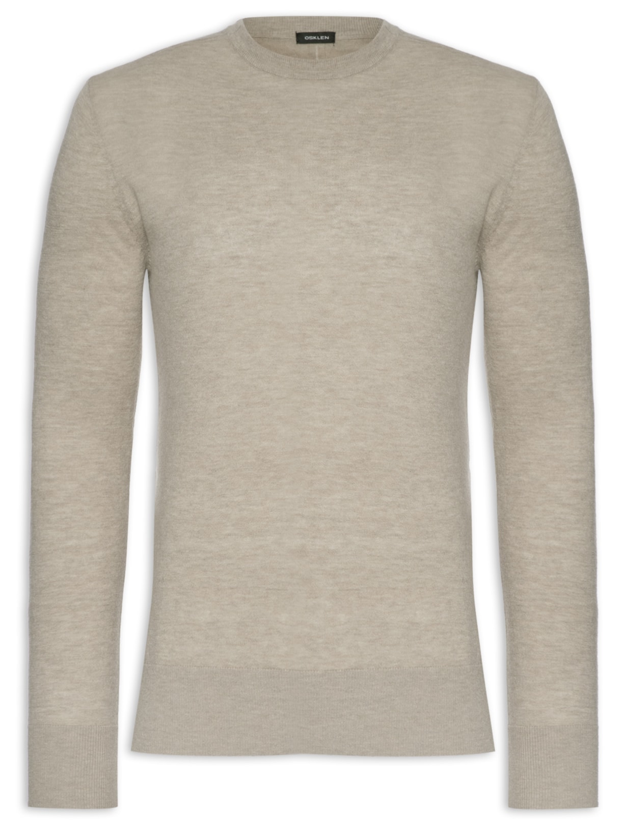 Sueter Masculino Manga Longa Mix Wool Cashmere - Bege