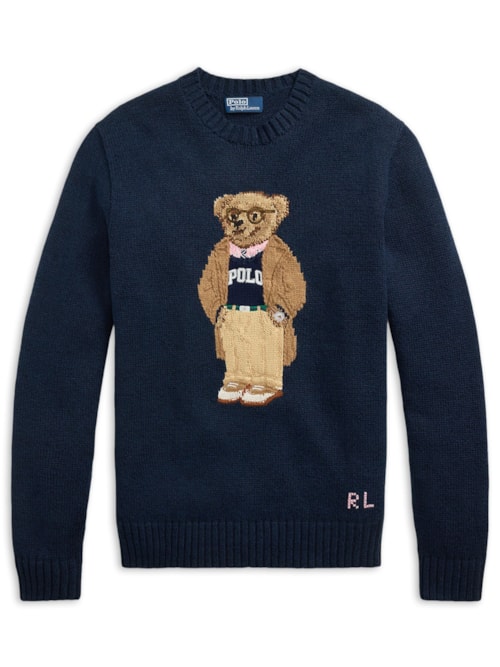 Suéter Masculino Manga Longa Seasonal Bear - Azul