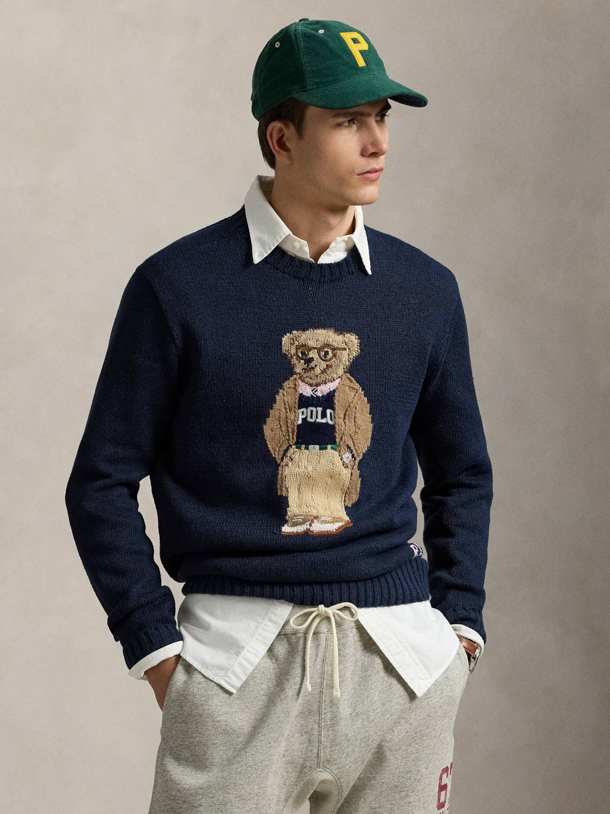 Suéter Masculino Manga Longa Seasonal Bear Azul Polo Ralph Lauren