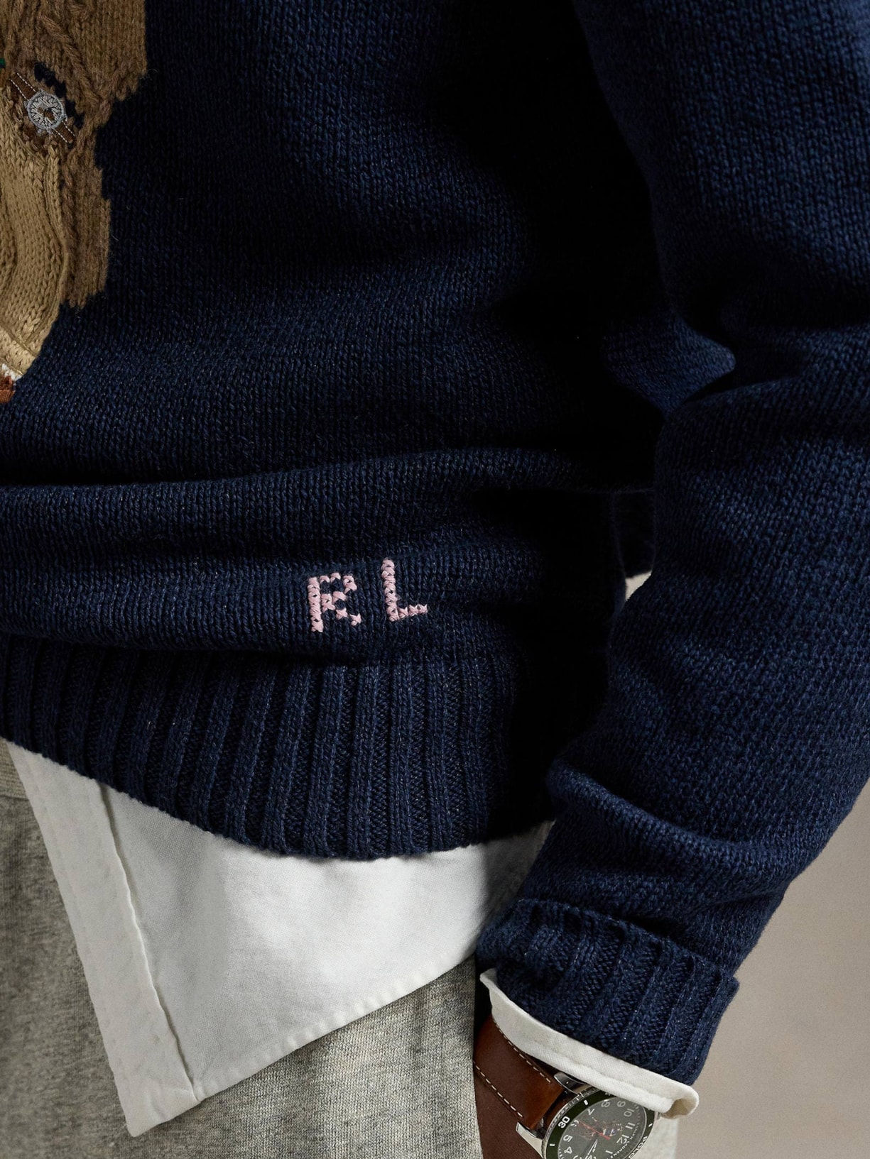 Suéter Masculino Manga Longa Seasonal Bear Azul Polo Ralph Lauren