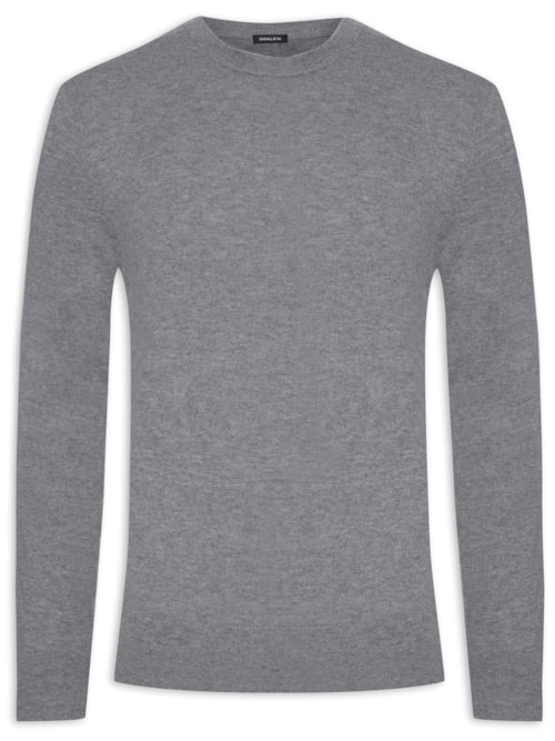 Suéter Masculino Manga Longa Soft Wool - Cinza