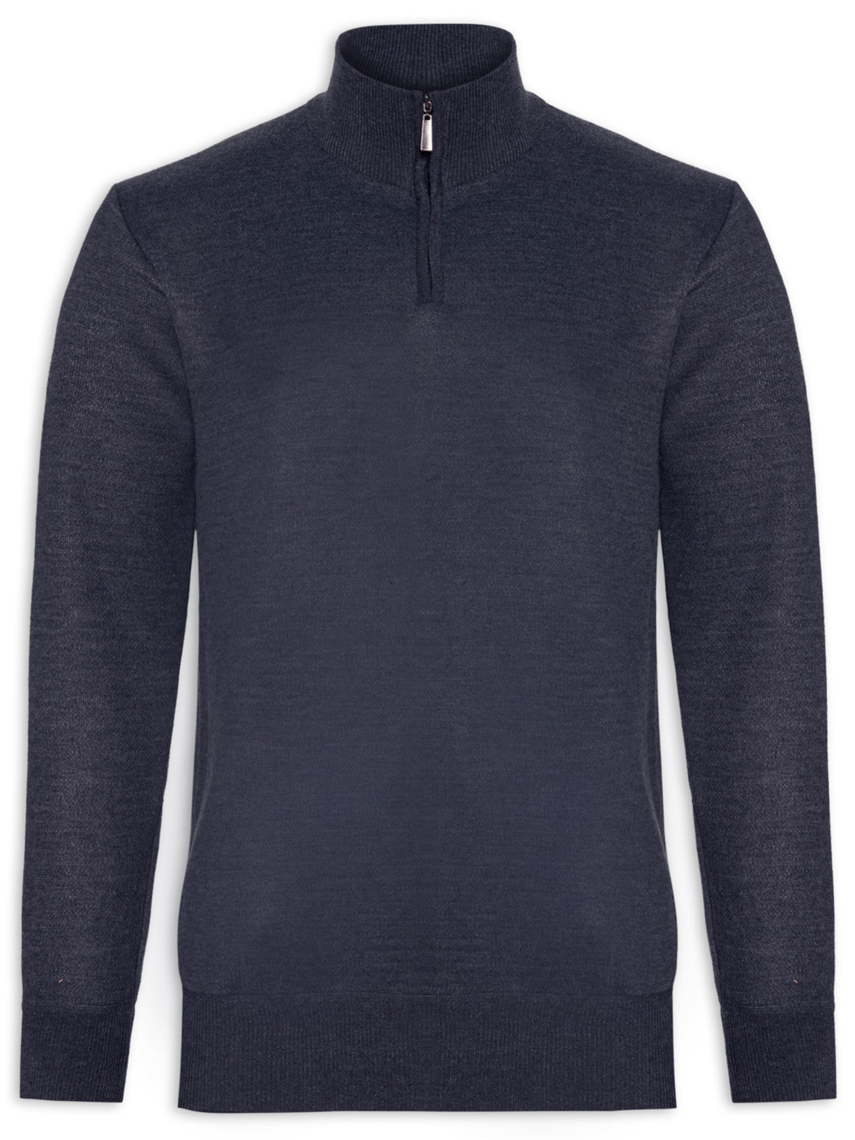 Suéter Masculino Meia Gola Zíper - Azul