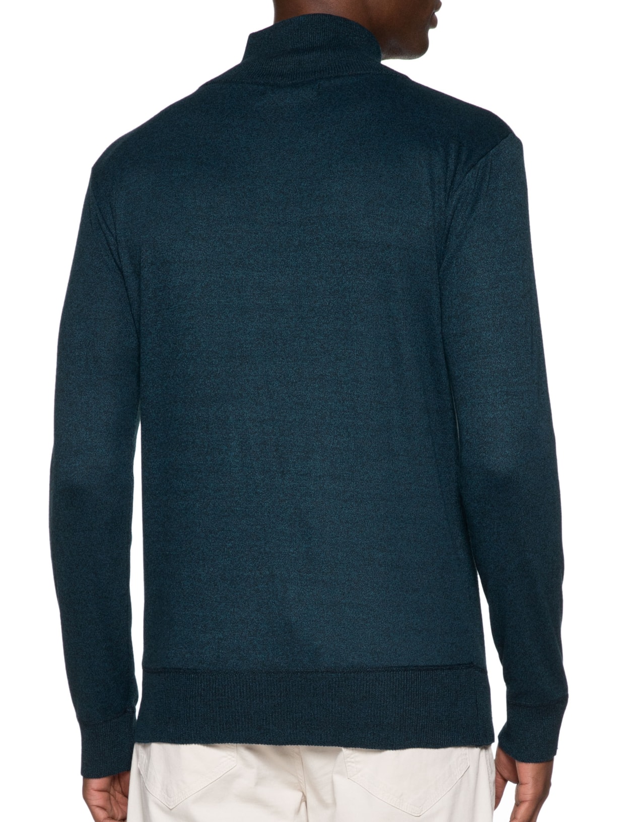 Suéter Masculino Meio Zíper Gola Alta Azul '2 Essential