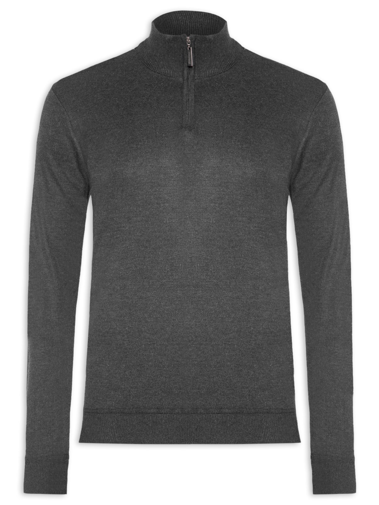 Suéter Masculino Meio Zíper - Preto