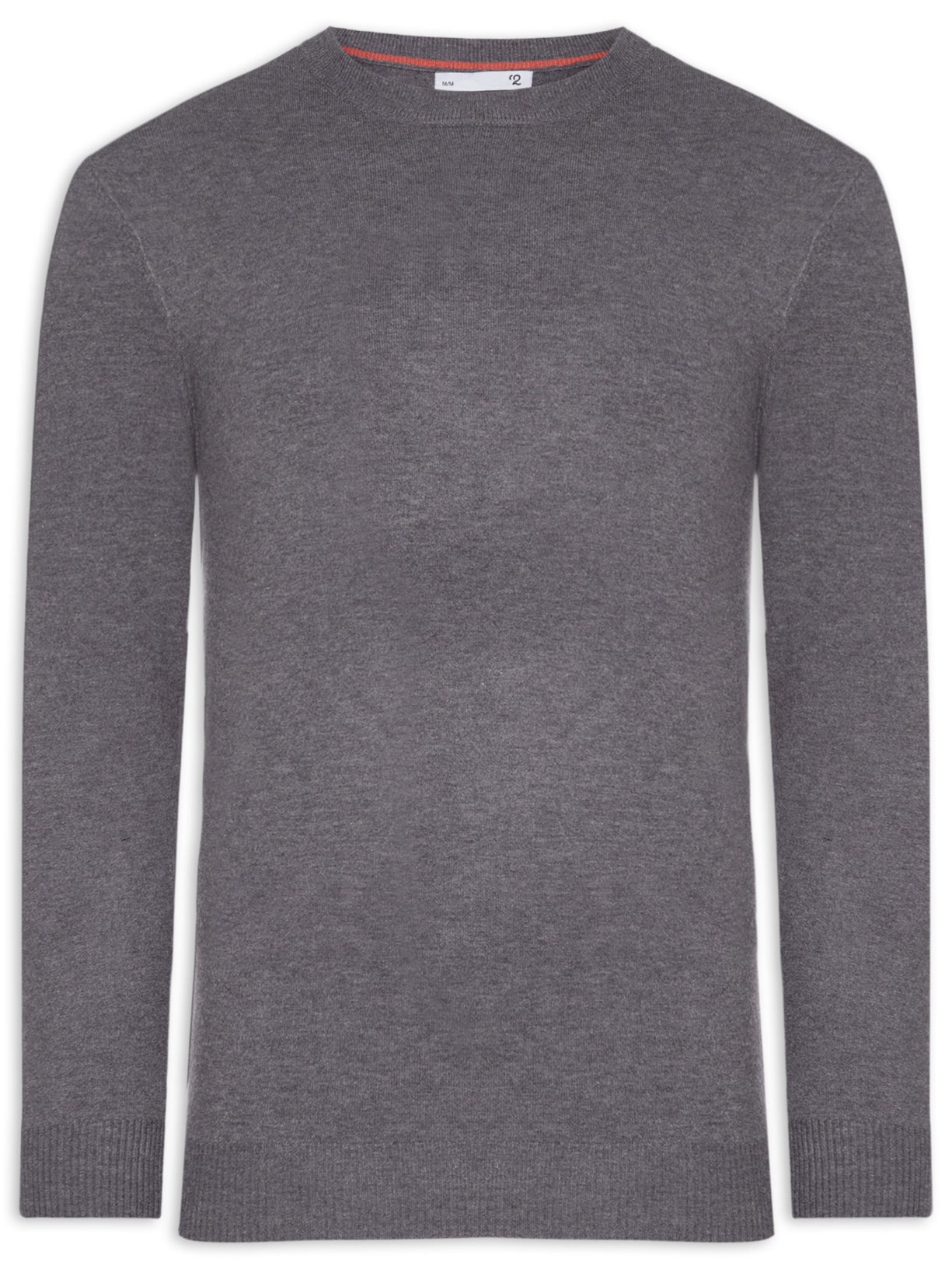 Suéter Masculino Mescla Gola Redonda Cinza '2 Essential