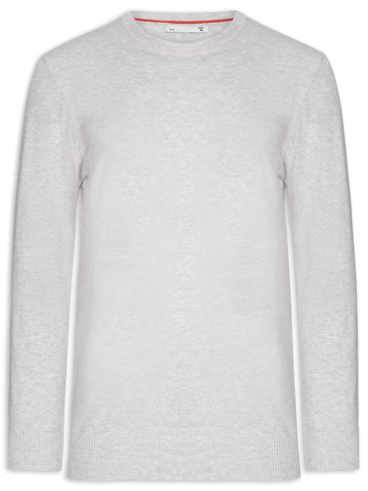 Suéter Masculino Mescla Gola Redonda - Cinza