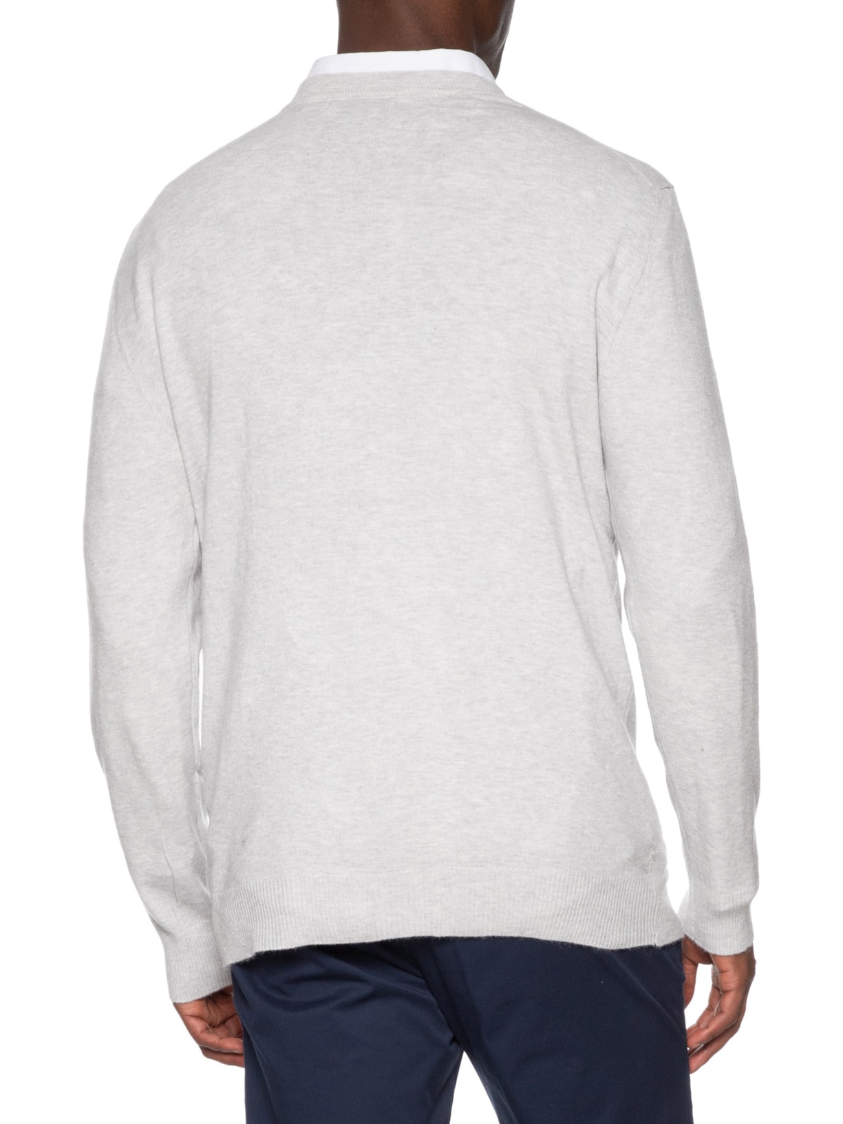 Suéter Masculino Mescla Gola Redonda Cinza '2 Essential