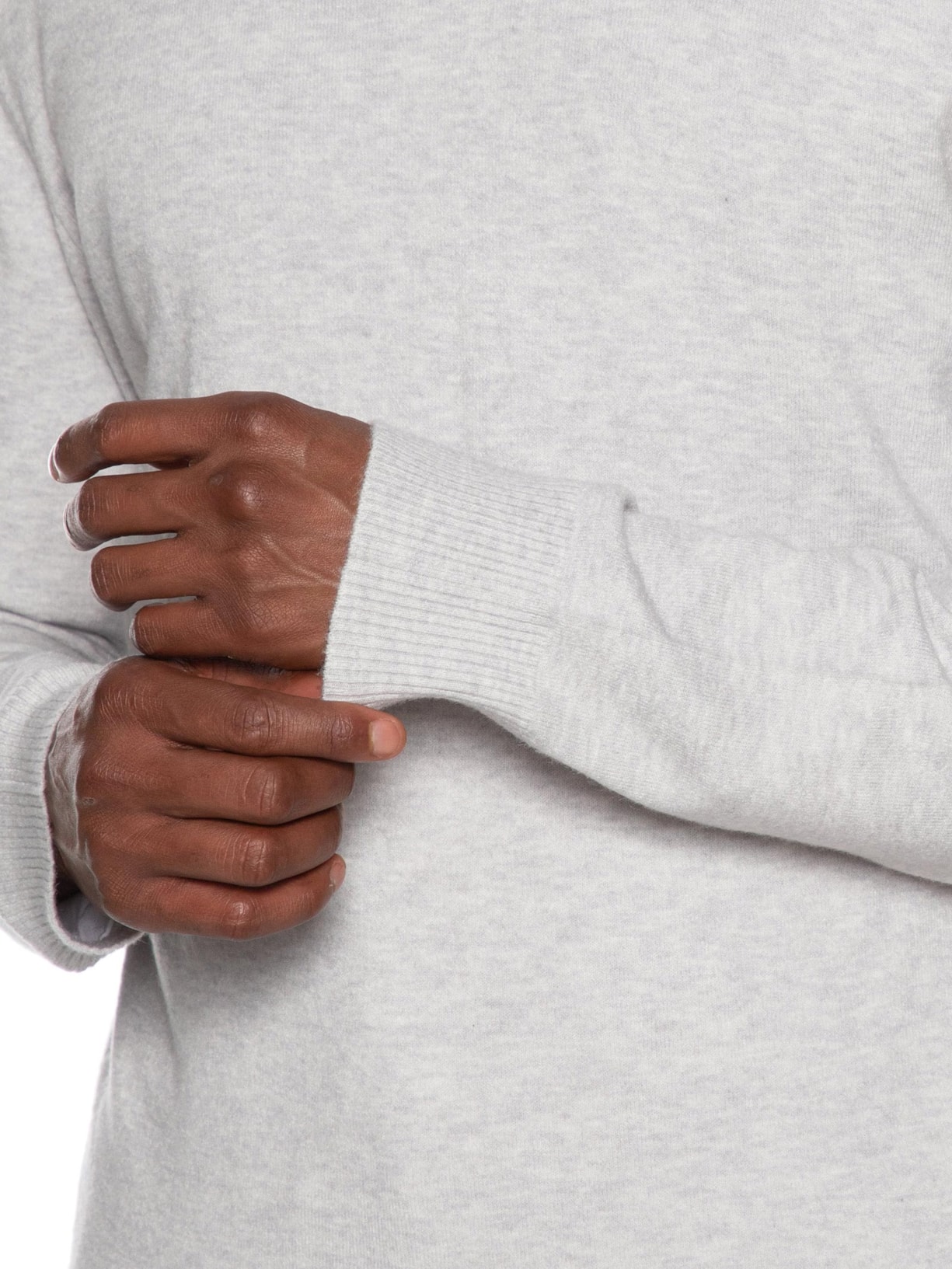 Suéter Masculino Mescla Gola Redonda Cinza '2 Essential