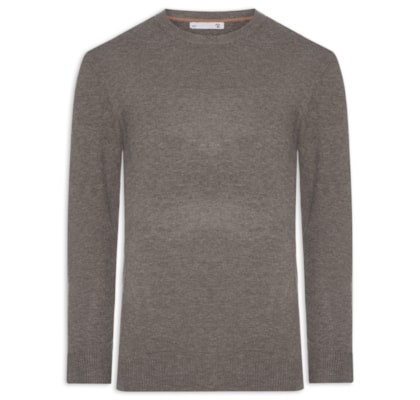 Suéter Masculino Mescla Gola Redonda - Marrom