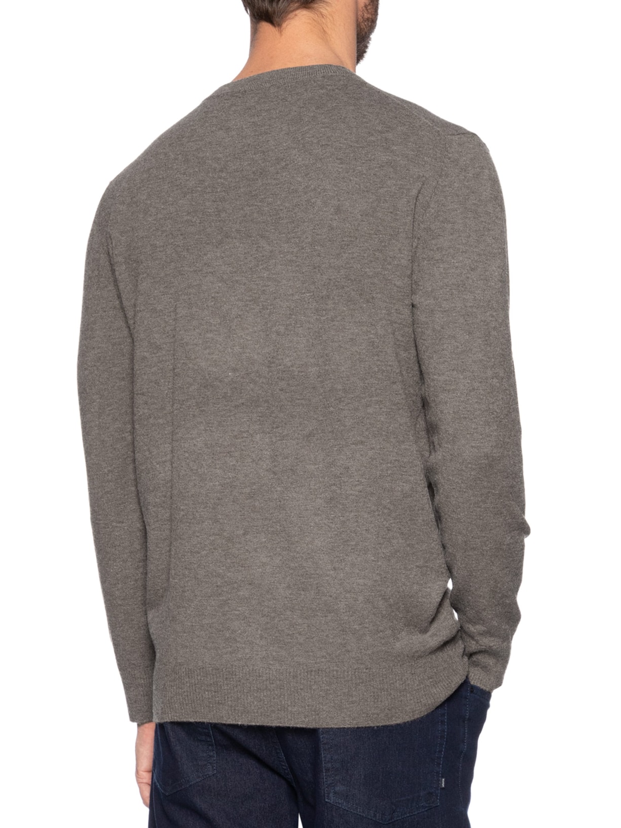 Suéter Masculino Mescla Gola Redonda Marrom '2 Essential