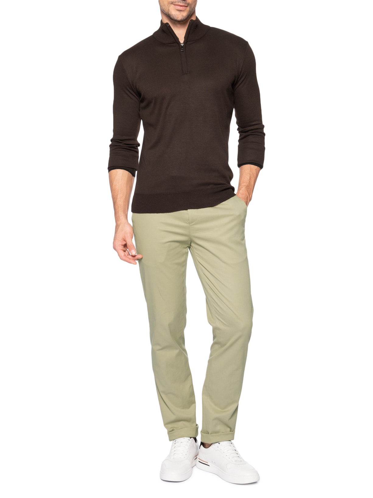 Suéter Masculino Natura Drape Marrom '2 Essential