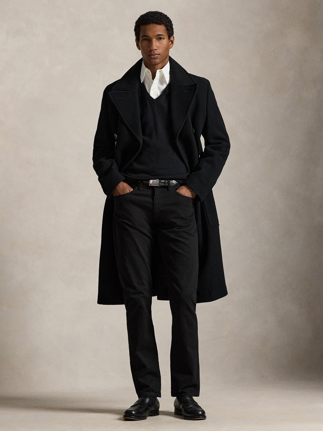 Suéter Masculino Pima Cotton Gola V Classic Logo Preto Polo Ralph Lauren