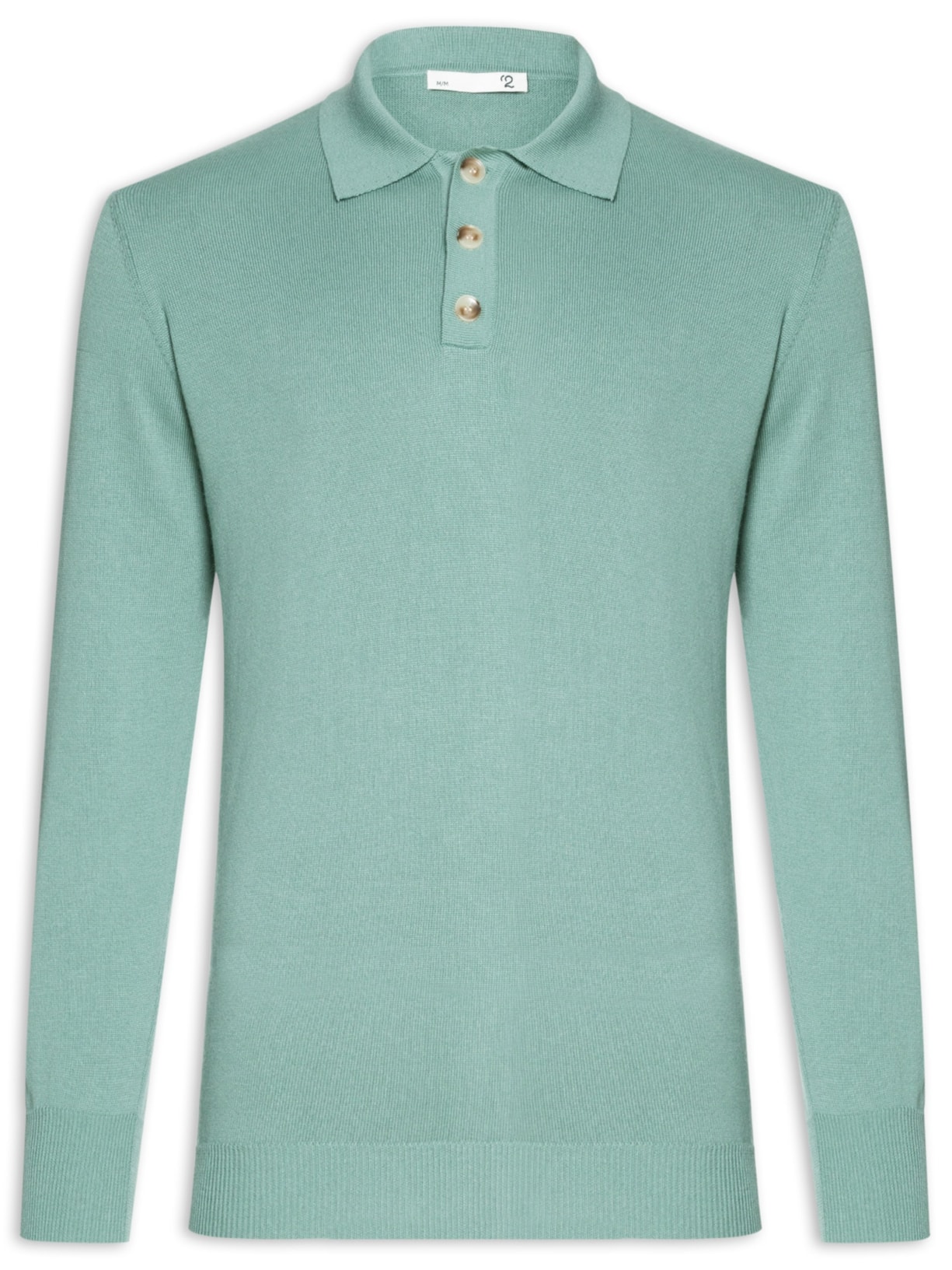 Suéter Masculino Polo Manga Longa Algodão Com Cashmere Verde '2 Essential