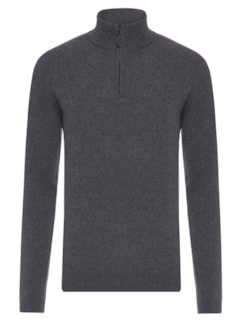 Suéter Masculino Puro Cashmere Detalhe Zíper - Cinza by '2 ESSENTIAL