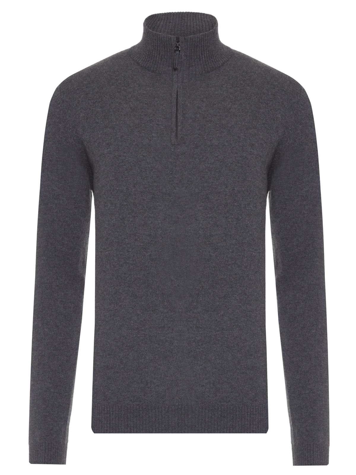 Suéter Masculino Puro Cashmere Detalhe Zíper - Cinza by '2 ESSENTIAL