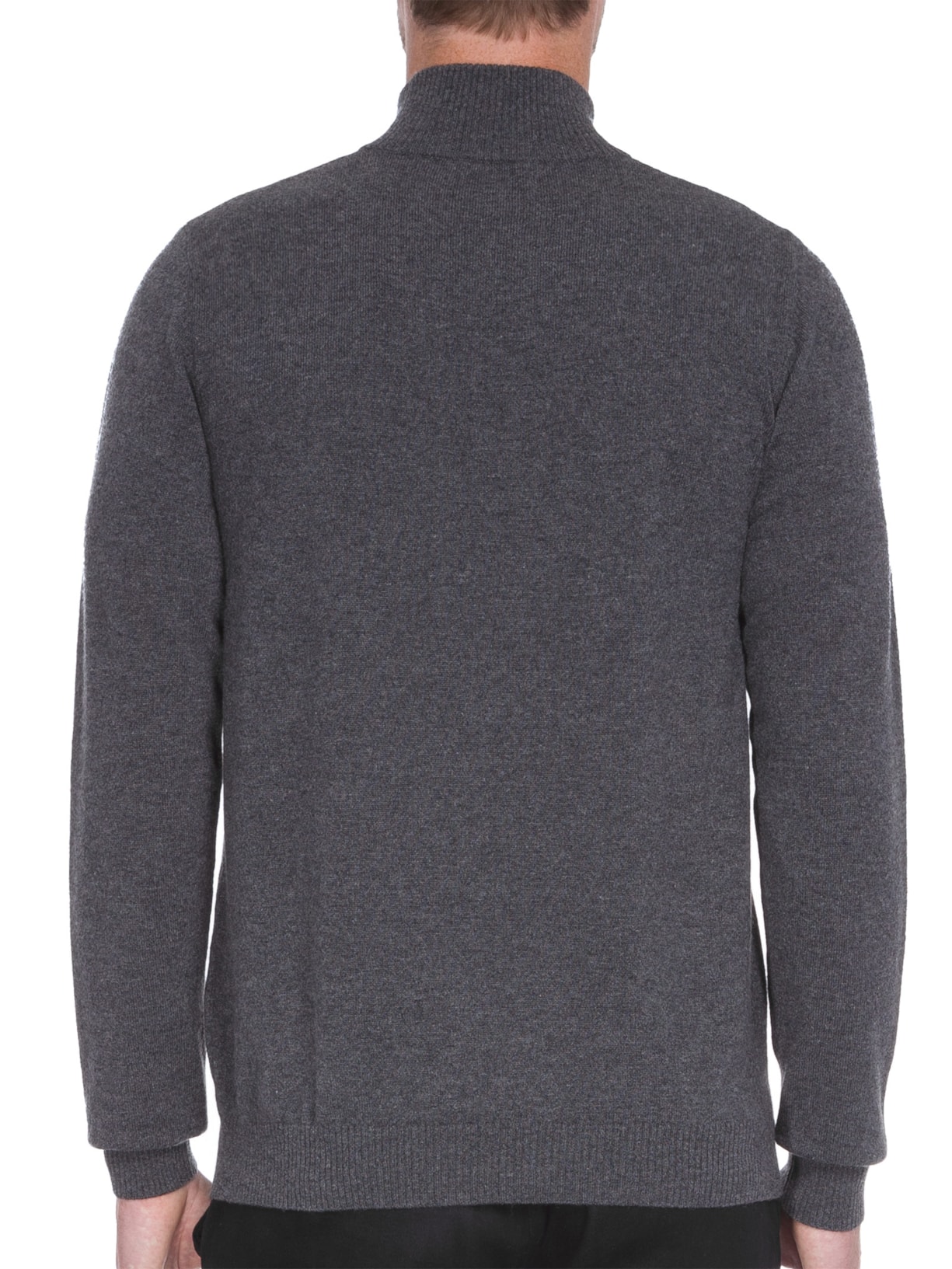 Suéter Masculino Puro Cashmere Detalhe Zíper Cinza '2 Essential