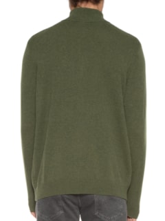 Suéter Masculino Puro Cashmere Detalhe Zíper - Verde by '2 ESSENTIAL