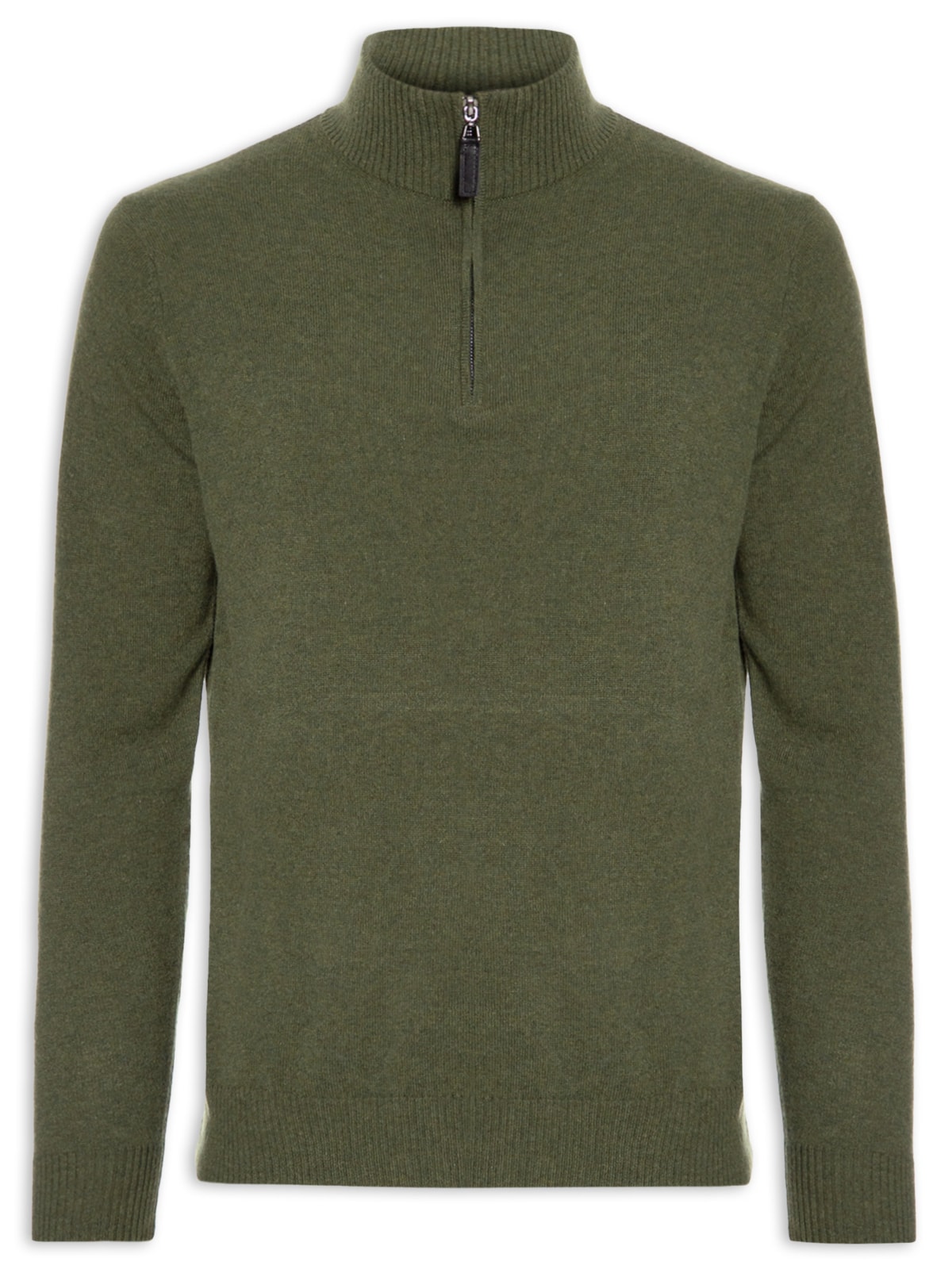 Suéter Masculino Puro Cashmere Detalhe Zíper - Verde by '2 ESSENTIAL
