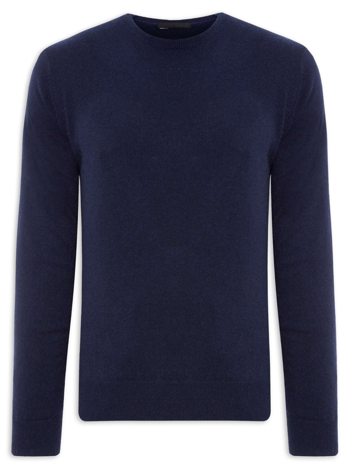 Suéter Masculino Puro Cashmere Gola Careca - Azul