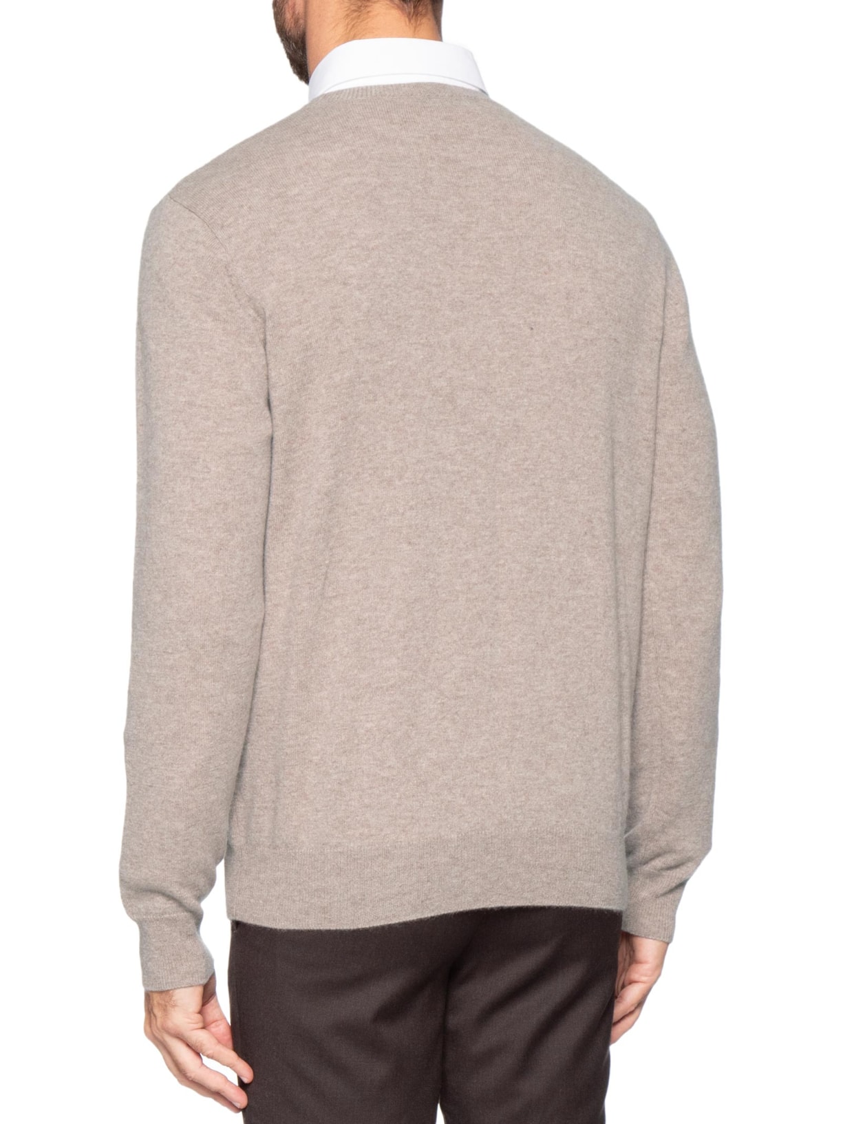 Suéter Masculino Puro Cashmere Gola Careca Bege '2 Essential