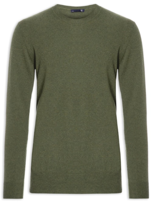 Suéter Masculino Puro Cashmere Gola Redonda - Verde