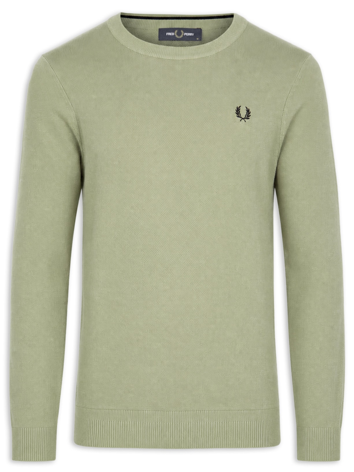 Suéter Masculino Regular Fit Piquê Stitch Verde Fred Perry