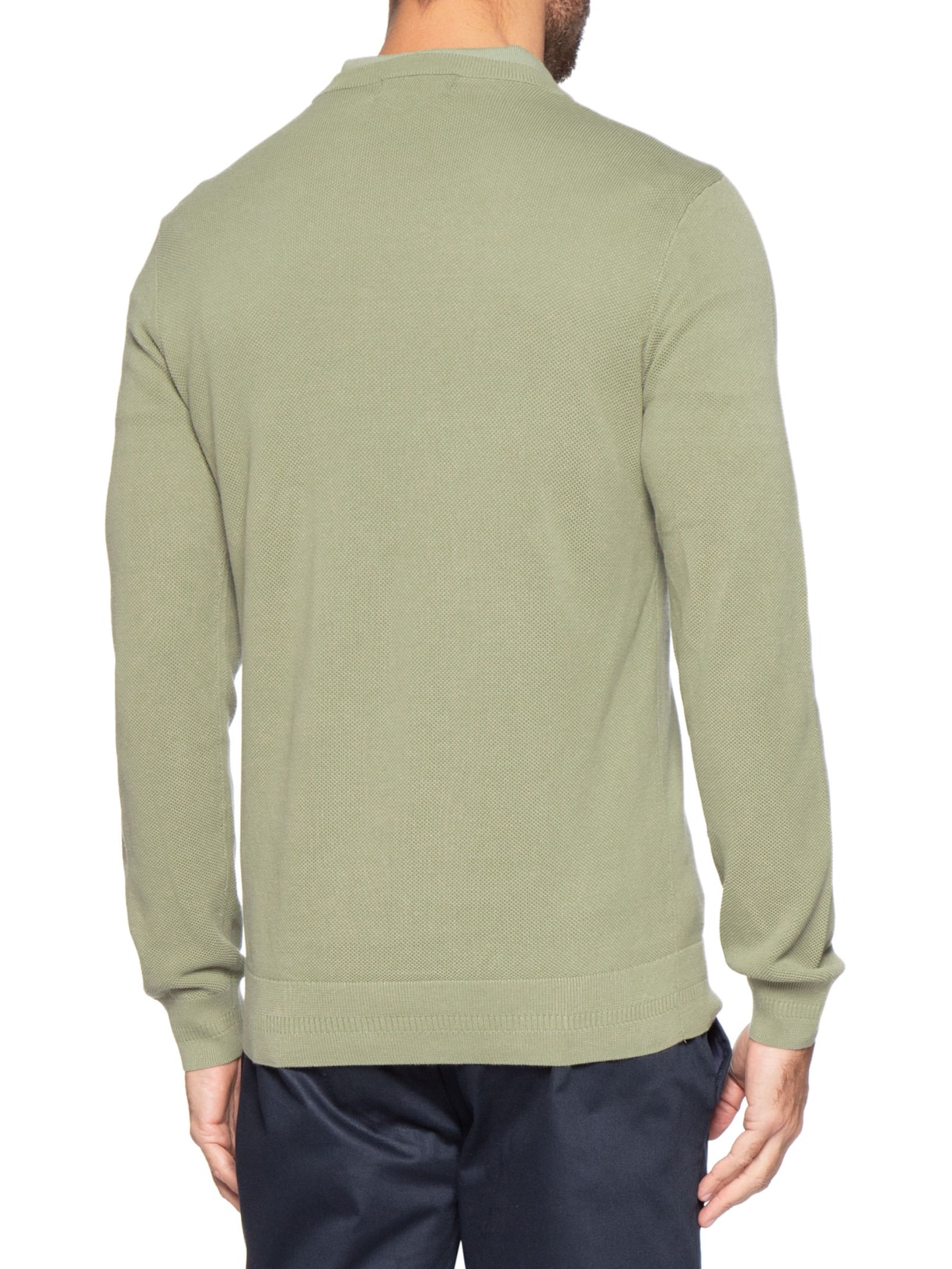 Suéter Masculino Regular Fit Piquê Stitch Verde Fred Perry