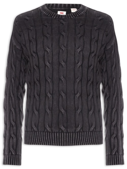 Suéter Masculino Relaxed Fit Carmel Cable - Preto