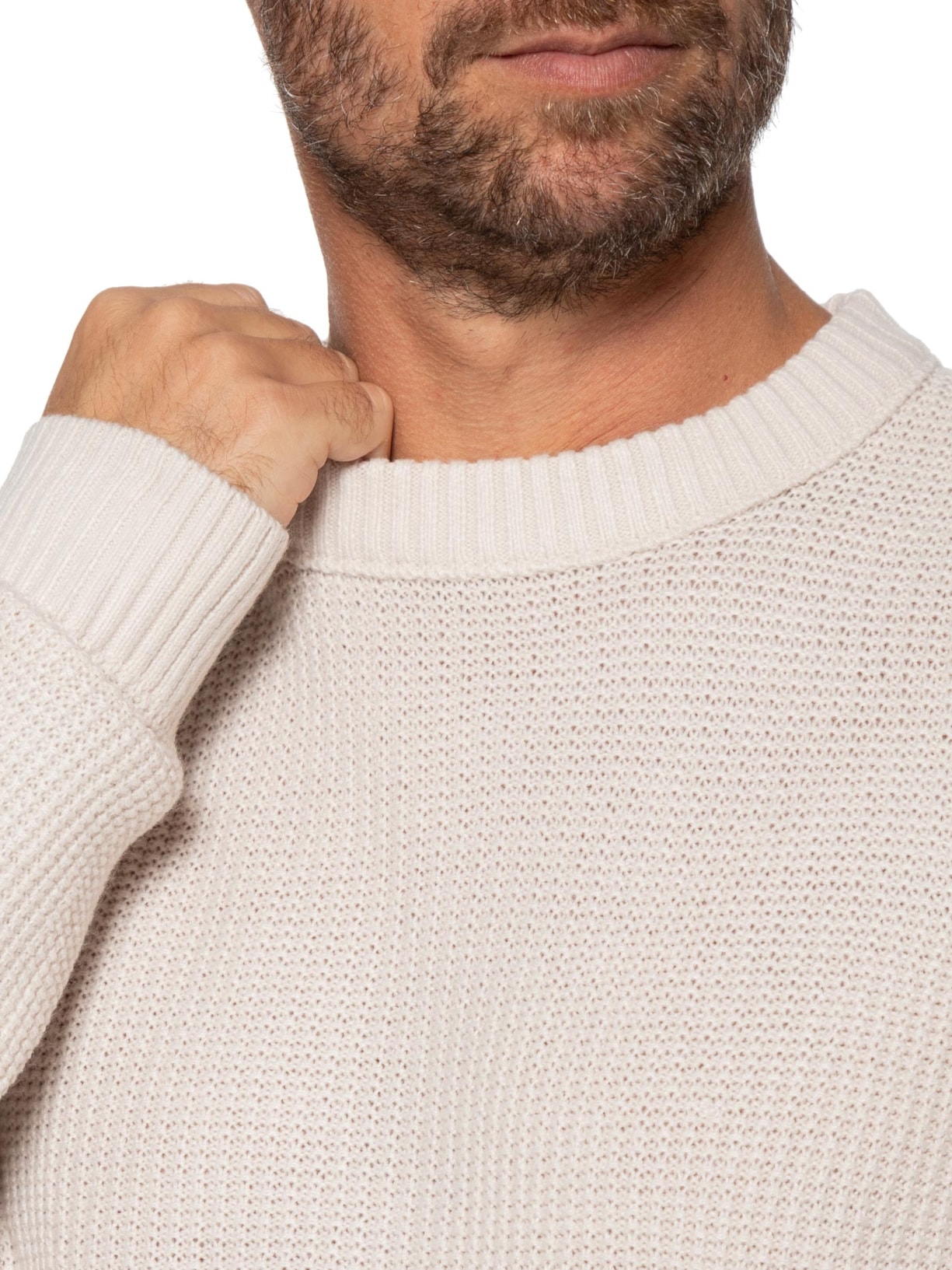 Suéter Masculino Roy Gola Careca Tricot Bege Jack & Jones