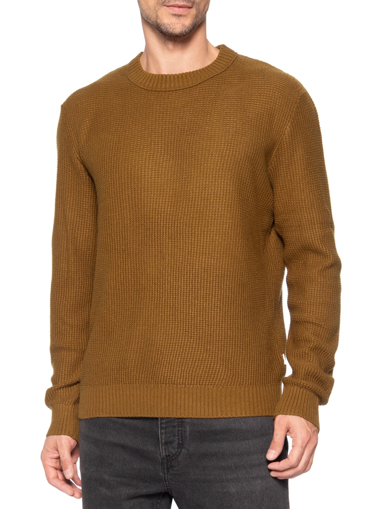 Suéter Masculino Roy Gola Careca Tricot Marrom Jack & Jones