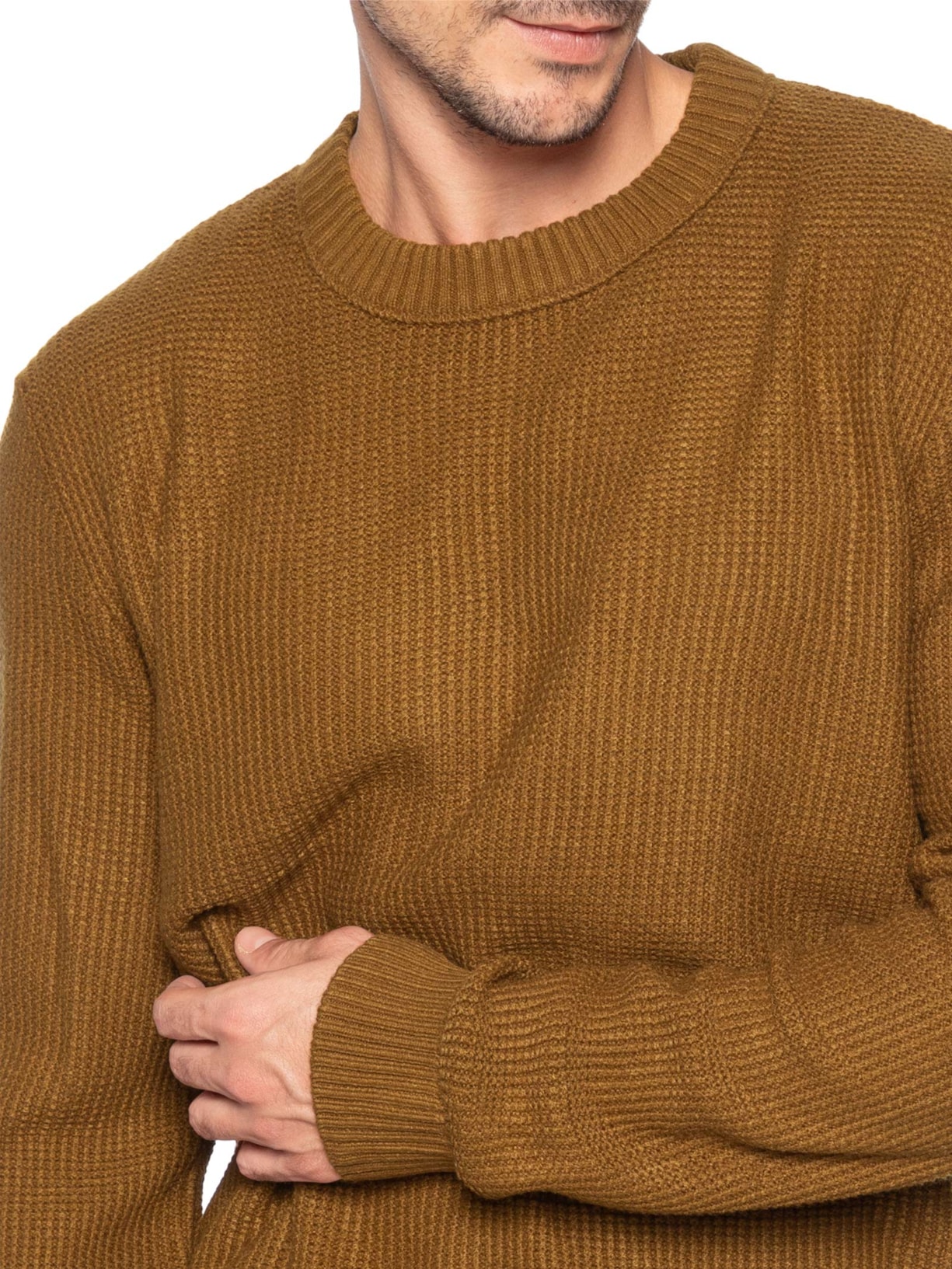 Suéter Masculino Roy Gola Careca Tricot Marrom Jack & Jones