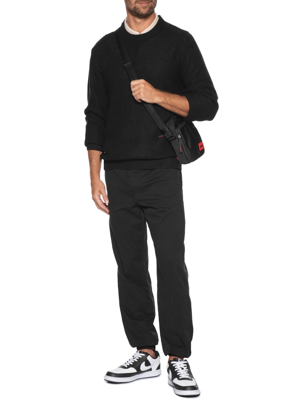 Suéter Masculino Roy Gola Careca Tricot Preto Jack & Jones