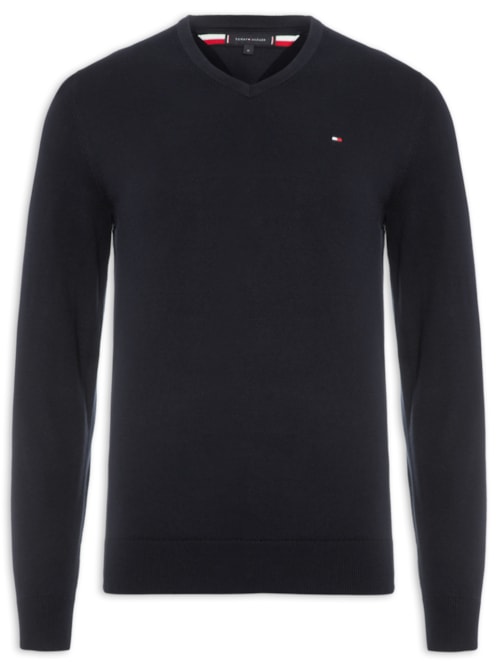 Suéter Masculino Signature V Neck - Azul