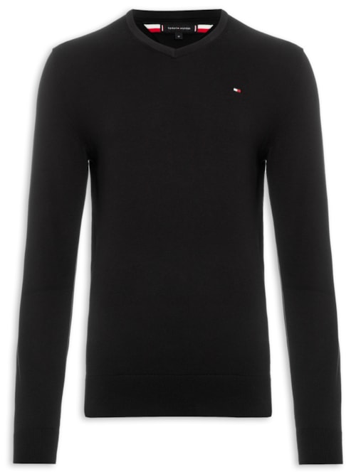 Suéter Masculino Signature V Neck - Preto