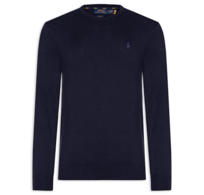Suéter Masculino Slim Fit Crewneck Pima Cotton - Azul