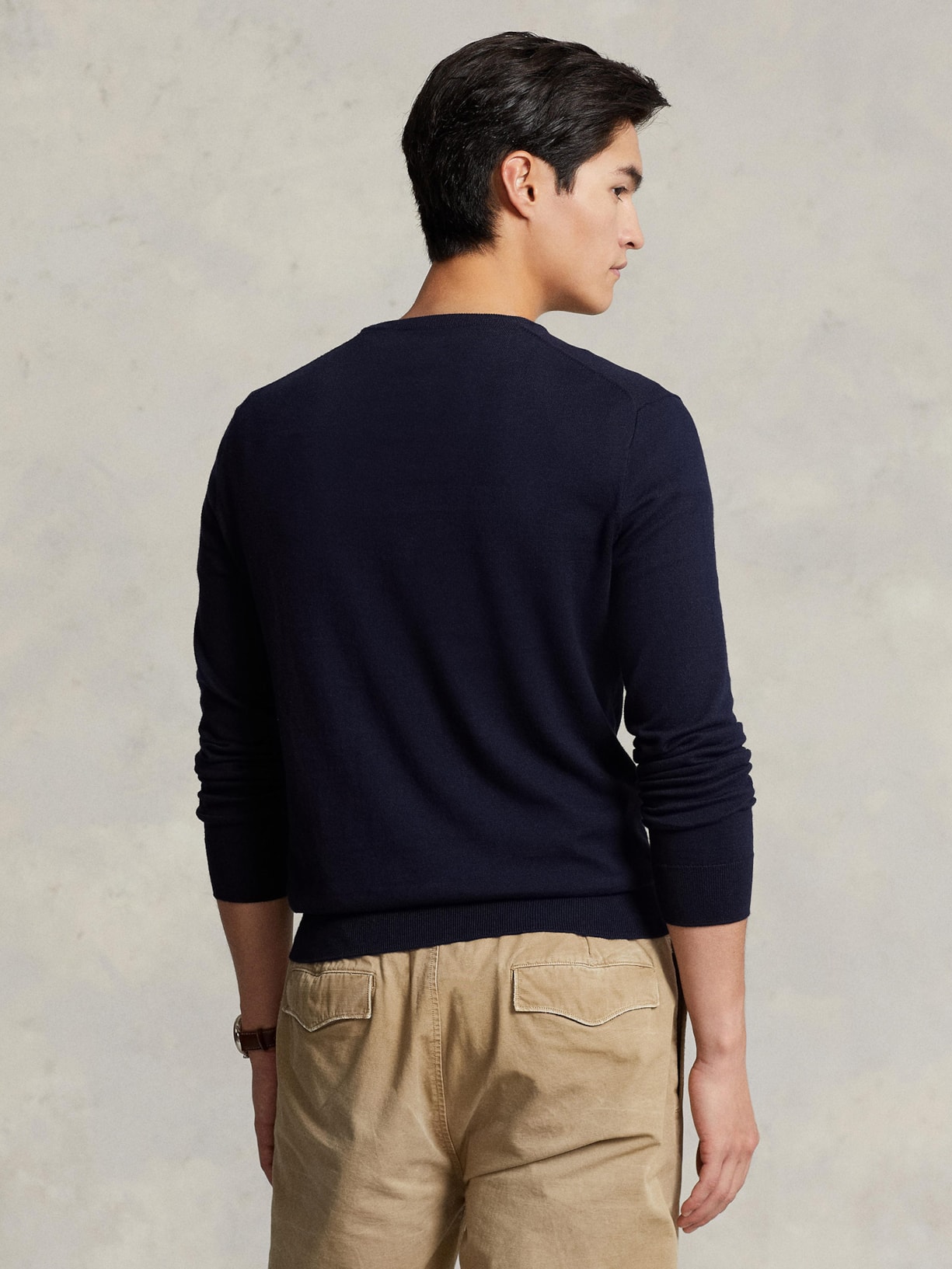 Suéter Masculino Slim Fit Crewneck Pima Cotton Azul Polo Ralph Lauren