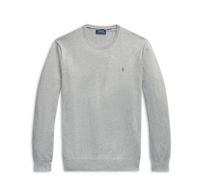 Suéter Masculino Slim Fit Crewneck Pima Cotton - Cinza