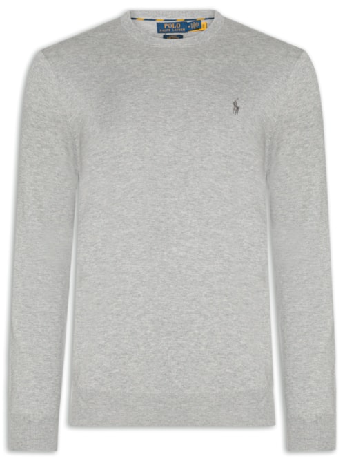 Suéter Masculino Slim Fit Crewneck Pima Cotton - Cinza