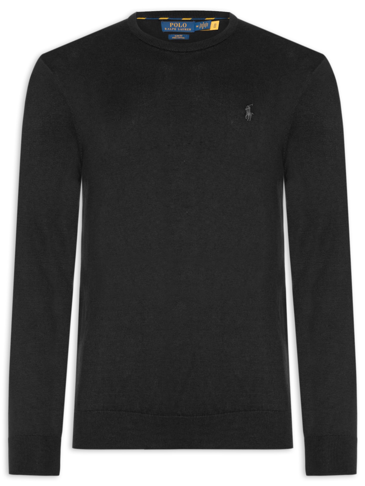 Suéter Masculino Slim Fit Crewneck Pima Cotton - Preto