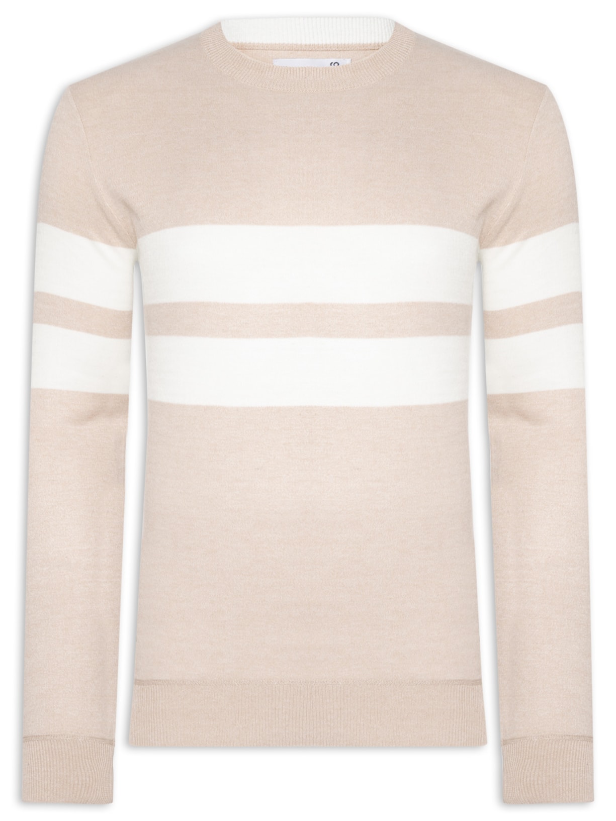 Suéter Masculino Soft Gola Redonda Bege '2 Essential