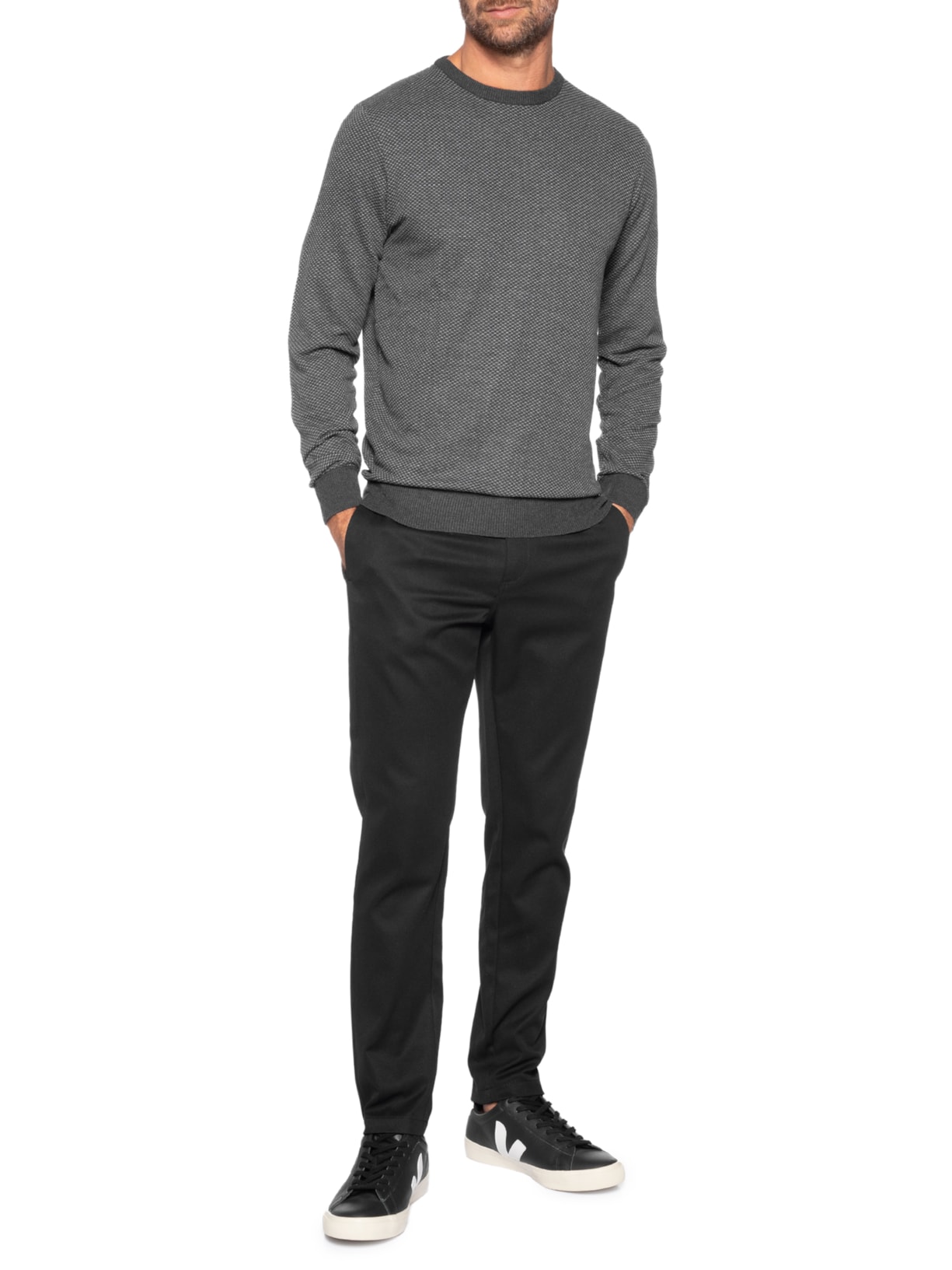 Suéter Masculino Textura Casa De Abelha Preto '2 Essential