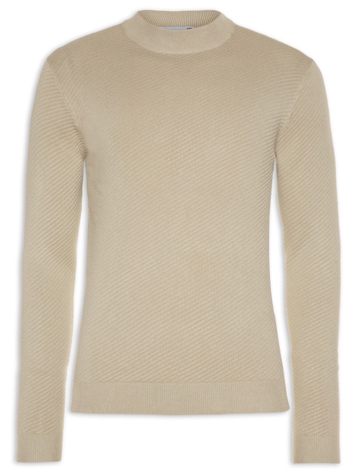 Suéter Masculino Textura Gola Alta - Bege