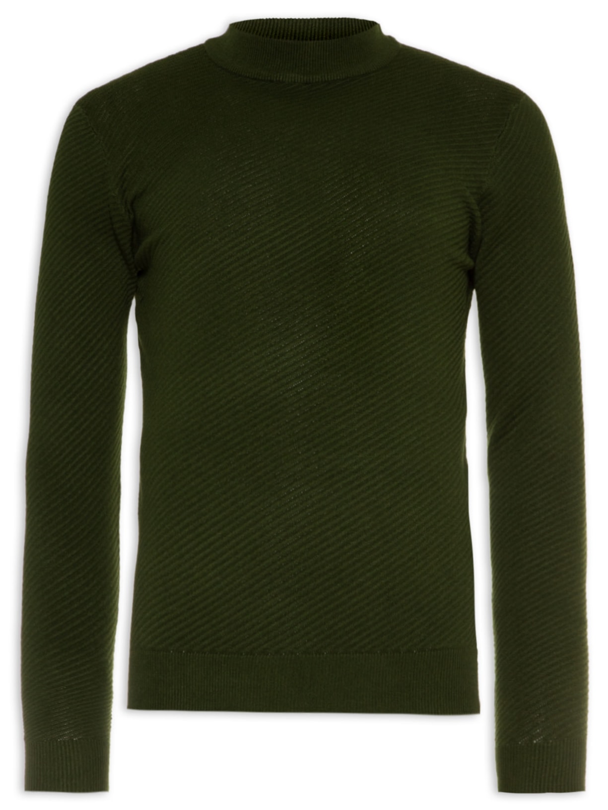 Suéter Masculino Textura Gola Alta - Verde