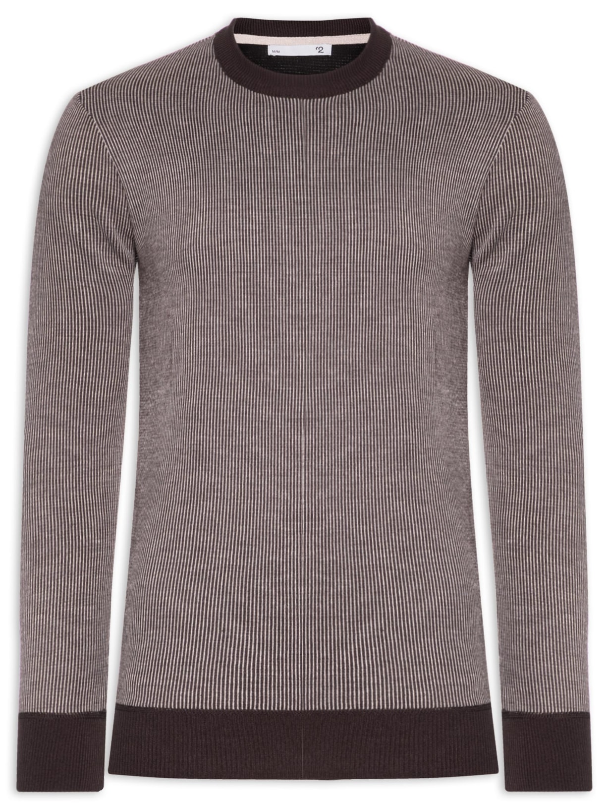 Suéter Masculino Textura Mini Listra - Bege