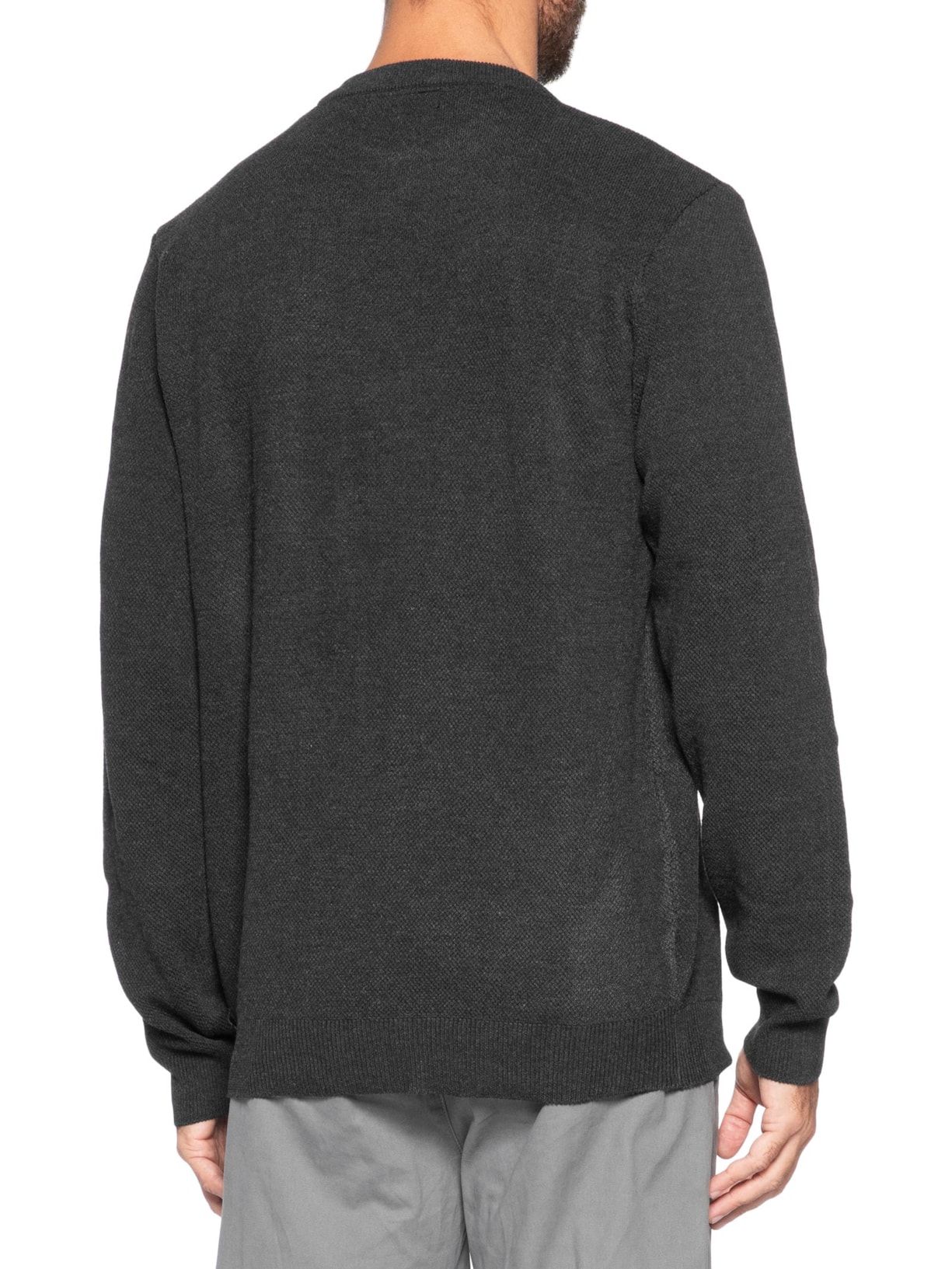 Suéter Masculino Textura Piquet Listra Horizontal Preto '2 Essential