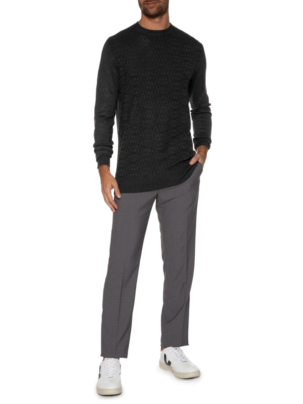 Suéter Masculino Textura - Preto by '2 ESSENTIAL