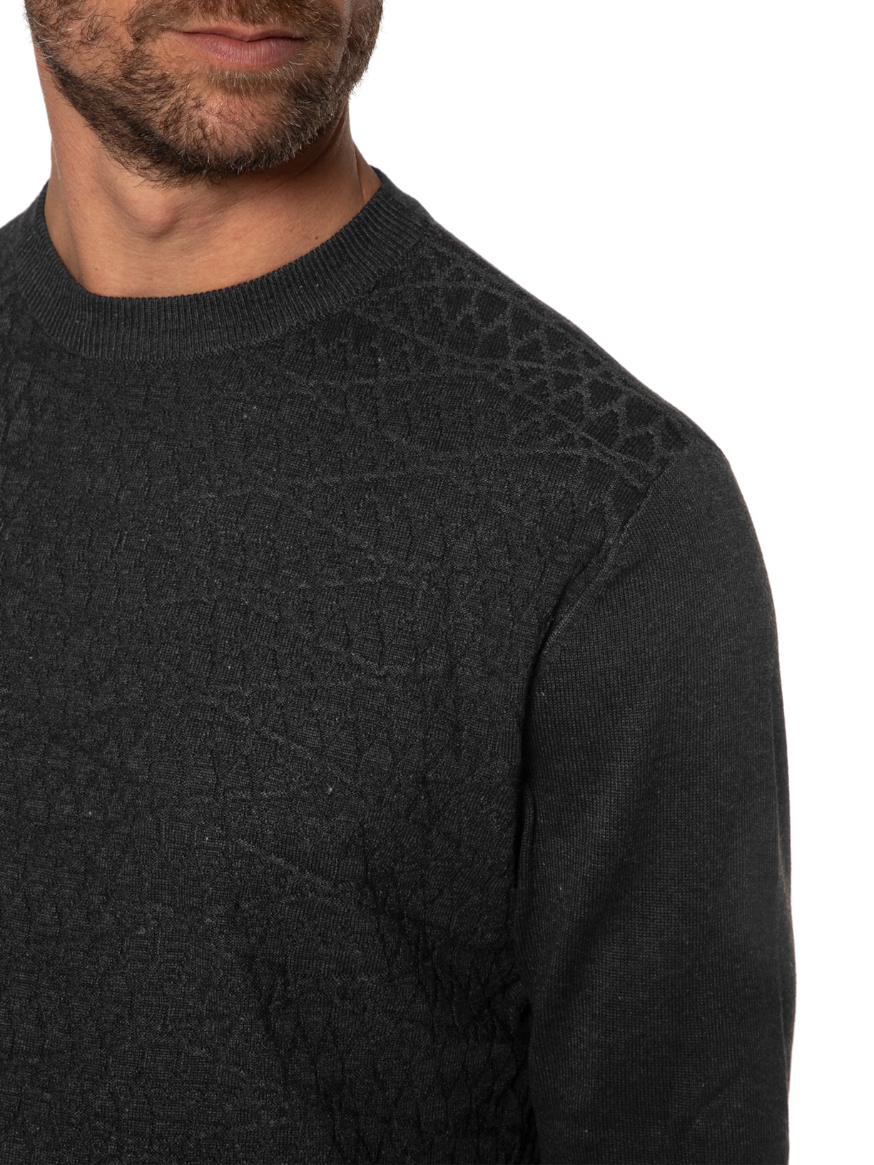 Suéter Masculino Textura - Preto by '2 ESSENTIAL