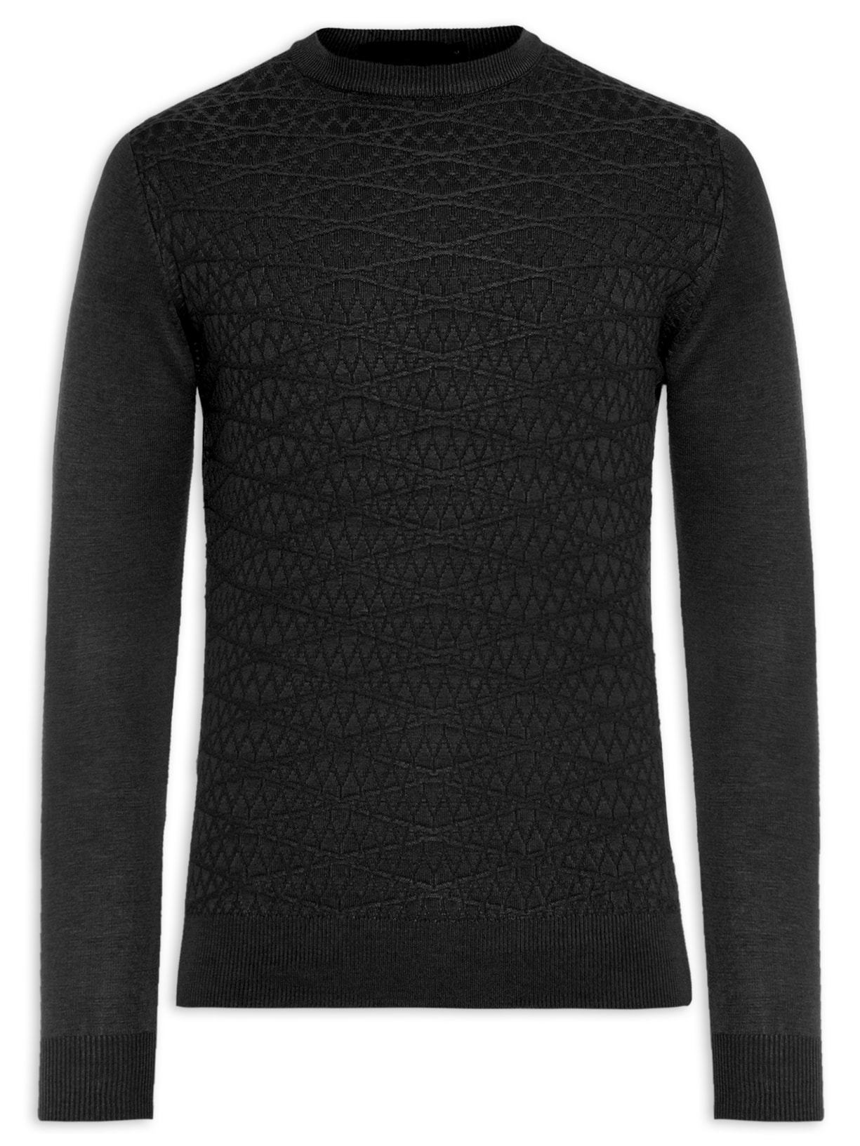 Suéter Masculino Textura - Preto